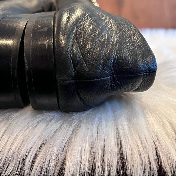 BALENCIAGA 36.5/ US 6.5 Black Leather Bow Accents Round Toe Ballet Flats - Picture 14 of 15